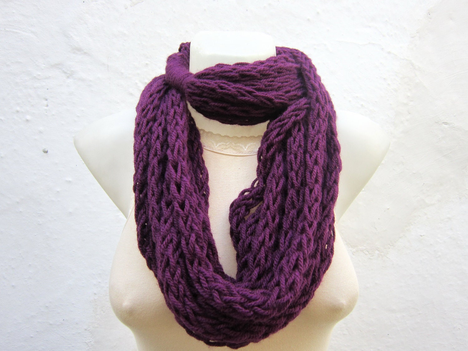 Knitting Scarf Finger Knitting Scarf infinity Scarf Chain