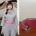 Vintage 80s Pink Leather Wide Waist Belt Small