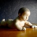 Vintage Royal Copenhagen Naked Baby With Sock 1739 Piano Baby