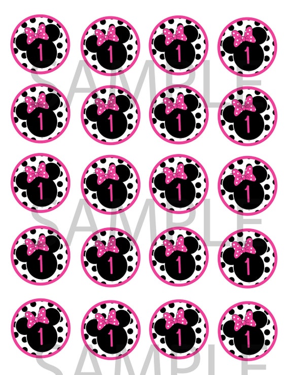 Pink and Black Polka Dot Minnie Mouse by HeathersCreations11