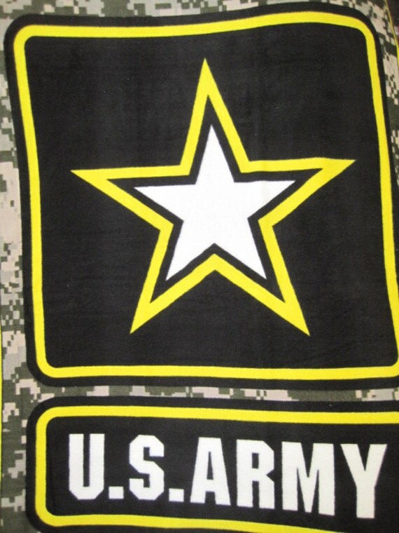 Army Logo with Green Fleece Blanket