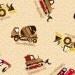 Tan and Red Construction Truck Flannel, 1 Yard