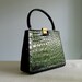 1960s alligator bag / 60s Bellestone genuine black Crocodile Alligator Kelly bag with a sleek, high-gloss finish