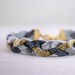 glittery gold, silver, and charcoal braided leather bracelet - multicolor glitter bracelet