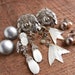 Vintage Clip On Earring Lot - 5 Pairs / Mother of Pearl, Dangly, Silver Tone