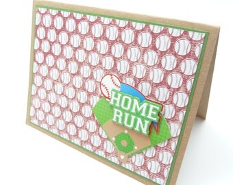 Men's Baseball Birthday Card, Masculine Birthday Card for Him, Handmade Paper Greeting Card Sports Greeting Card Sports Birthday for Him