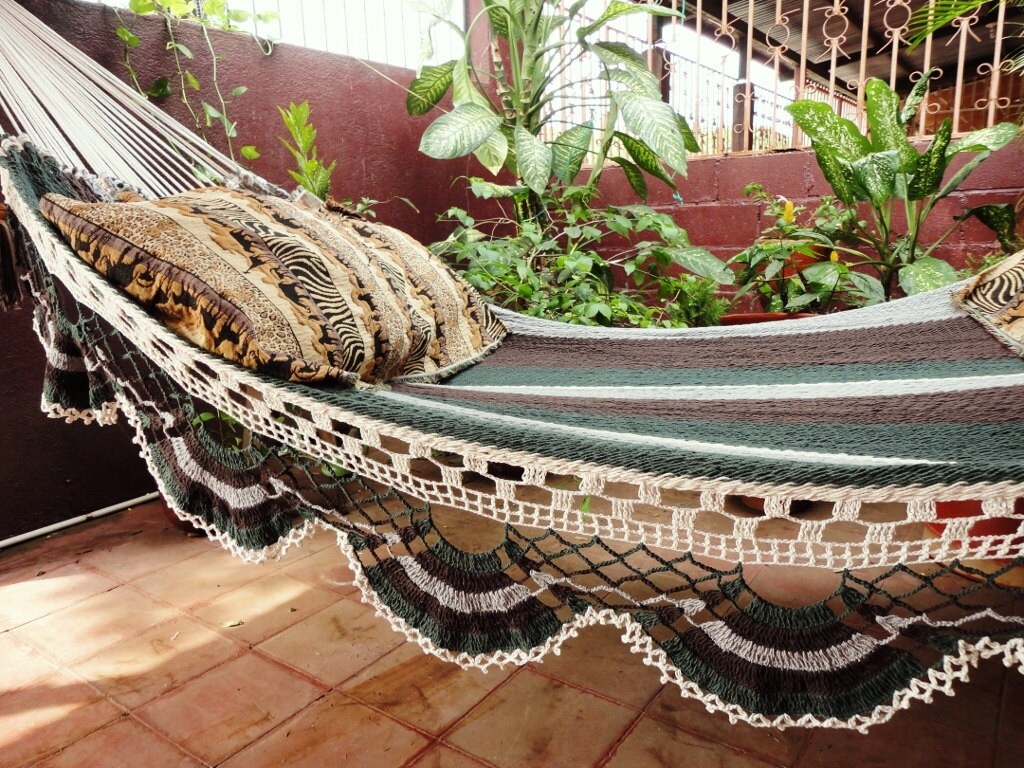 Dark Colors Jumbo Size Hammock handwoven Natural by hamanica