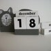 Cat Calendar Perpetual Wood Block Dark Gray