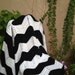 Reserved for Sari A vintage 1960s 1970s black and white chevron zig zag handmade crochet granny afghan blanket throw