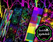Psychedelic Digital Paper, PRINTABLE Download, Neon and Vibrant, Instant Download Il_170x135