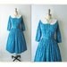 50's Paisley Dress // Vintage 1950's Paisley Print Cotton Garden Party Mad Men Casual Day Dress M
