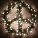 Christmas Peace Sign Wreath Winter Decoration With Lights