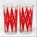 Set of Two Mid Century Atomic Star Drinking Glasses