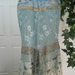 Sirène bohemian mermaid jean skirt seafoam green beach goddess vintage lace ruffled aqua turquoise silk Renaissance Denim Couture