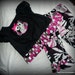 Made to Order Fall Owls Short Sleeve Peasant Style Top Double Ruffled Pants Sizes 6mo, 12mo. 2T, 3T, 4T, 5T