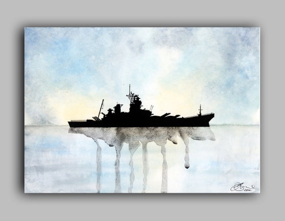 USS Missouri Watercolour Ships series, Print 5" x 7" - Paint the Moment