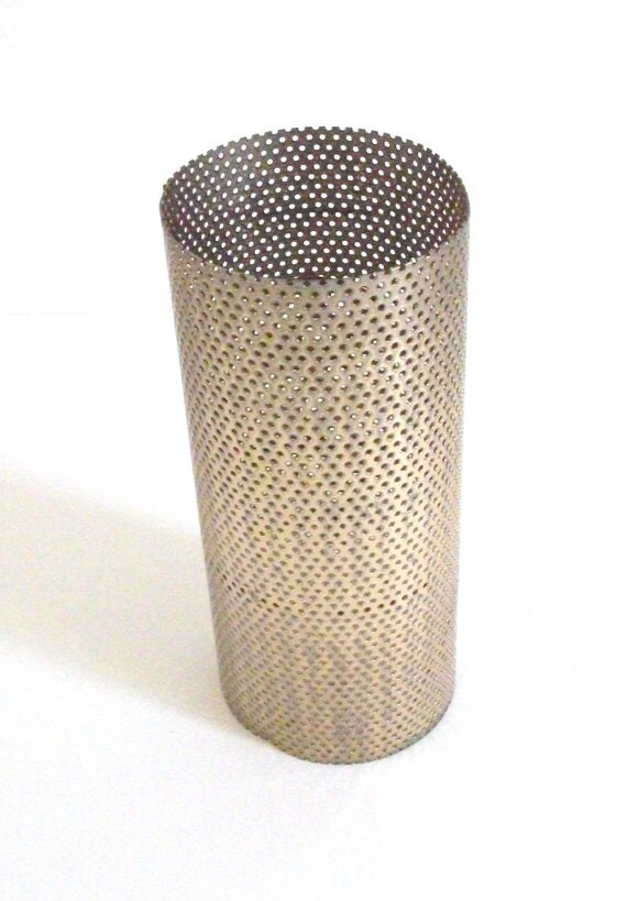 Vintage Perforated Metal Cylinder Lampshade by RicsRelics on Etsy