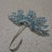 Acrylic Wheat Bead Spray in Turquoise Blue and Clear with Silver Wire Stem - Pack of 12 Stems