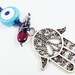 Limited Edition Hamsa - Hand of Fatima Keychain or Bag Charm - Handmade Artisan Lucky Evil Eye Glass bead - Turquoise