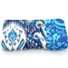cobalt blue zipper pouch / summer fashion / ikat / bridesmaids / cosmetic bag