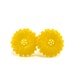 Yellow daisy salt and pepper shakers - plastic flower mid century vintage decor