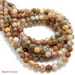 Snakeskin Agate Beads, Brown/Multi Colored, Round, Faceted, 6mm, Small, Natural Gemstone Beads, Full Strand, 65pcs - ID 1102