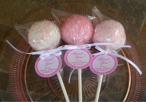 Thank You Custom Paper Favor Tags - For Cake Pops- Lollipops - Cookies ...