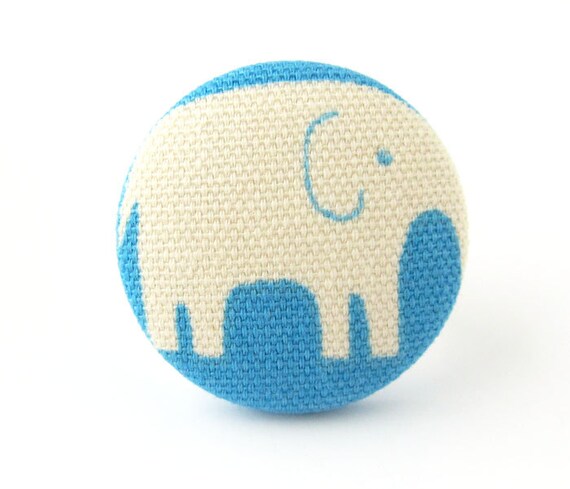 Large elephant ring  big blue white cute kawaii by KooKooCraft