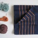 Mens Handwoven Navy Scarf Fall Accessory Pinstripe and Soft