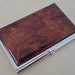 Handcrafted AMBOYNA Burl Wood Business Card Case ID/Card Holder - FREE Engraving