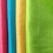 Silk Fat Quarters - Set of 4 Peace Silks. Fuschia, Blue, Neon Yellow, Neon Green