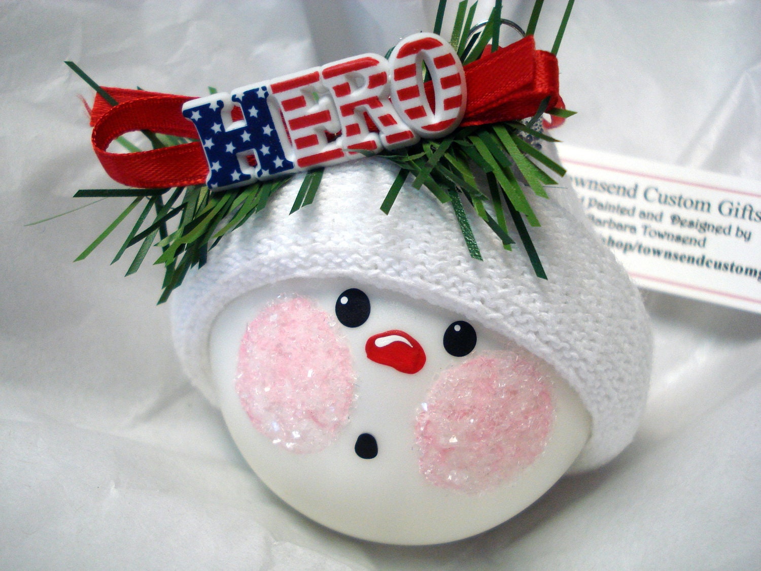 Military Hero Christmas Snowball Ornament by TownsendCustomGifts