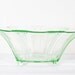 SALE Vintage Green Glass Bowl Serving Salad Fruit Uranium Depression Vaseline Deco