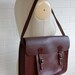 Vintage 1970s Brown Leather School Satchel