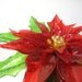 Vintage 1960s Christmas Decoration, Plastic Poinsettia Wall Hanging, Door Wreath, Mid Century Holiday Decor, Red Green Flower