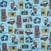 Vintage Camera Print on Blue Pure Cotton Fabric from Benartex--One Yard