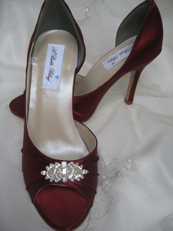 Red Wedding Shoes Apple Red Bridal Shoes Crystal Design 100