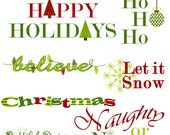 25% OFF SALE Christmas Word Art - Personal or Commercial Use - Mistletoe Set 1 Il_170x135