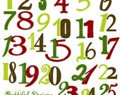 25% OFF SALE SALE Christmas Word Art - Personal or Commercial Use - Mistletoe Advent Numbers Il_170x135