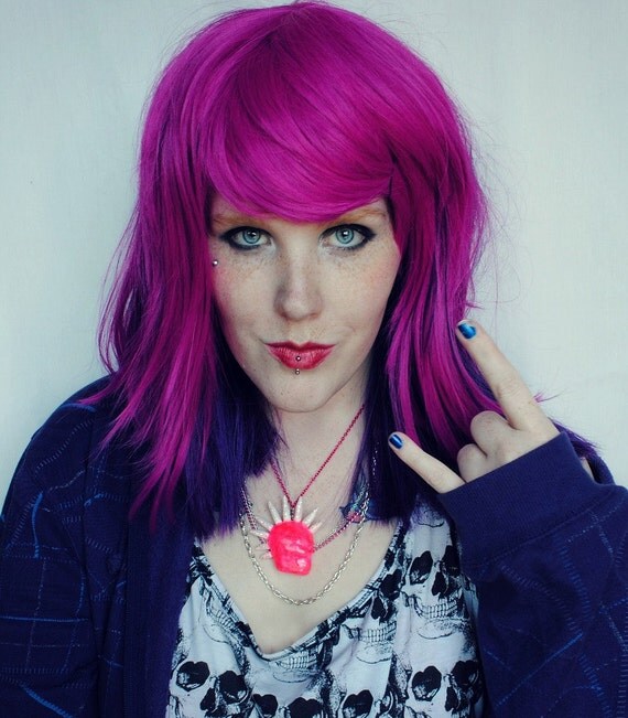 RAMONA ROCKSTAR wig // Purple Neon Hair // Straight Ramona