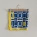 Vintage Vera 1970s Yellow Blue and White Square Geometric Scarf