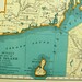 Rhode Island and South Carolina Vintage 1940s Atlas Map Illustration - Turquoise Map