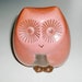 Vintage Baldelli Owl Bank Pottery Italy 1960s Vintage Pink Rose Brown