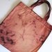 Canvas Tote - Hand Dyed Ombre Peach - Botanical - Lunch Tote - Washed Out - Organic Eco Bag