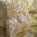 Vintage Wedding Ring Bearer Pillow, handmade of vintage lace and ivory satin. "READY TO SHIP"