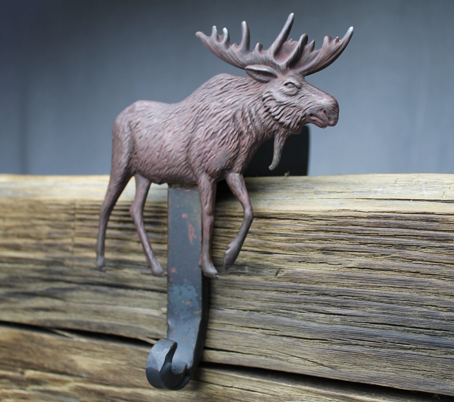 Moose Christmas Stocking HangerHolder-Forged by ironworks28672