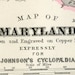Maryland Map - Original 1895 antique vintage Map of Maryland - Baltimore Columbia Silver Spring Elliott City