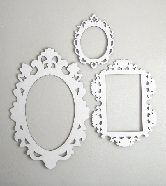 White Cardboard Frames Set of Three