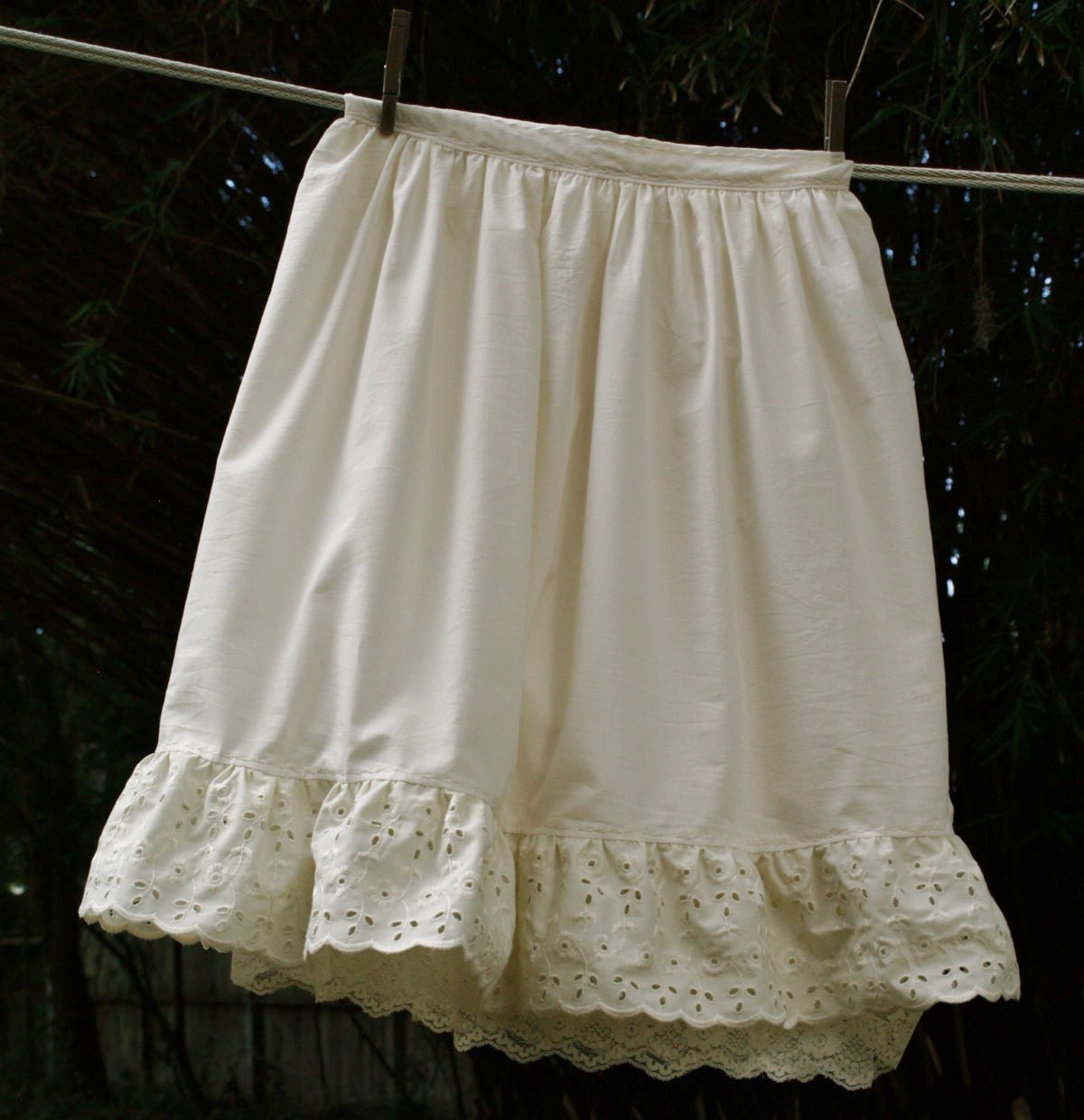 Organic cotton Petticoatdouble layered with two tiers of of