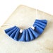 Small statement bib necklace dark blue ruffles frills polymer clay necklace off-white beads adjustable versatile fashion nautical necklace